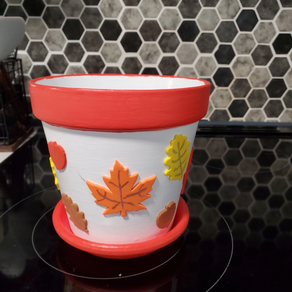 - Hand Painted Terrra Cotta Flower Pot